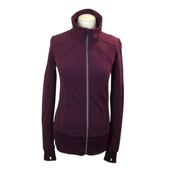 Lululemon Define Jacket Womens XS/S  Burgundy Full-Zip High Collar Thumbholes Ac - Picture 7 of 7